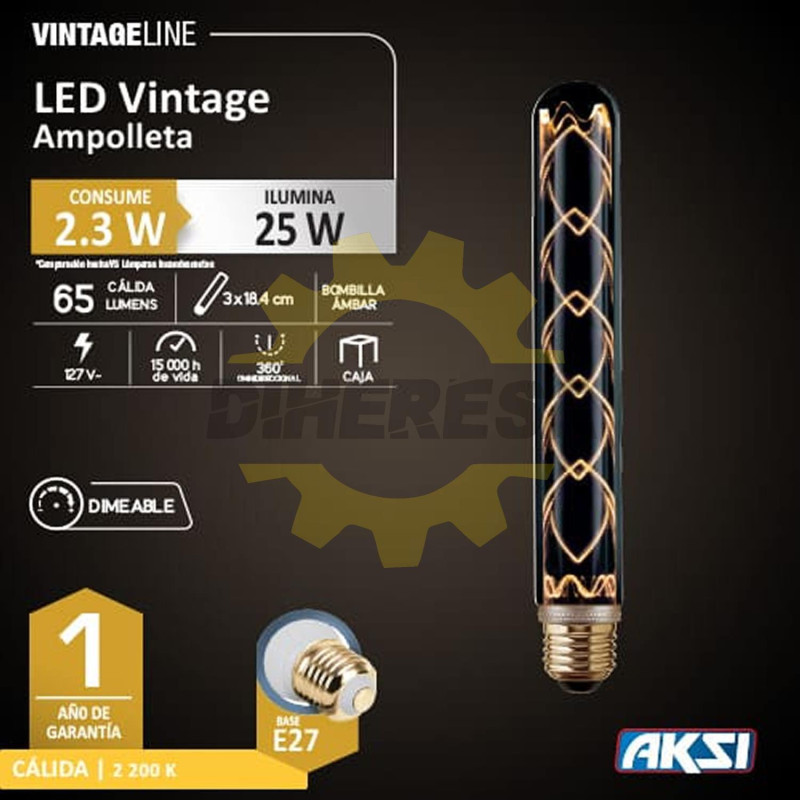 Foco Vintage Ampolleta 2.3w, Dimeable Foco Vintage Ampolleta 2.3w, Dimeable
