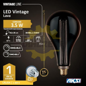 122162 Focos Vintage Lava 3.5w, Dimeable