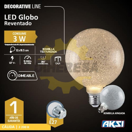 Foco Globo Reventado 3w