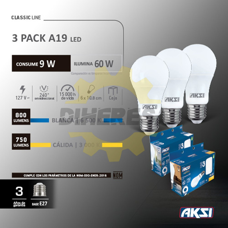 Pack x4 Foco LED Luz Fría E27 13W