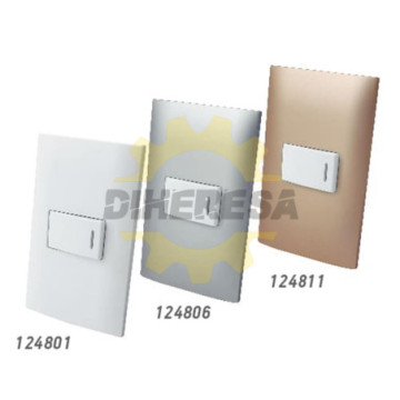 Apagador Sencillo De Tecla Con Placa Plástica - Plata - Linea Altimus