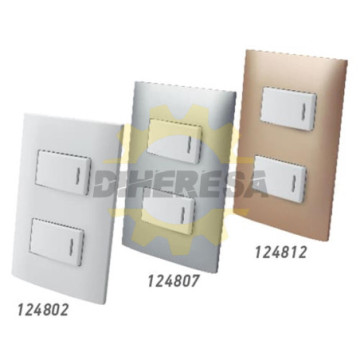 Contacto Aterrizado Con Placa Plástica - Blanco - Linea Altimus
