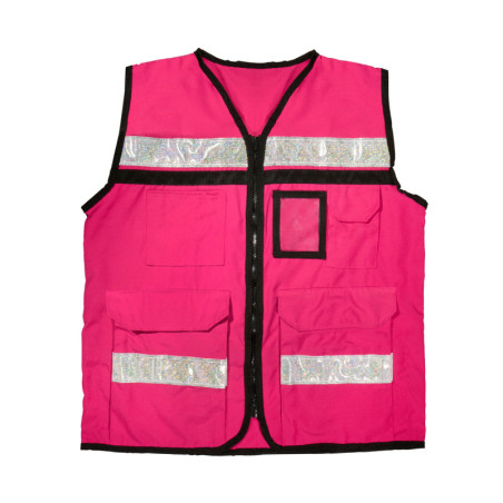 USCH81 Chaleco tipo supervisor cerrado con reflejante rosa CH Urrea
