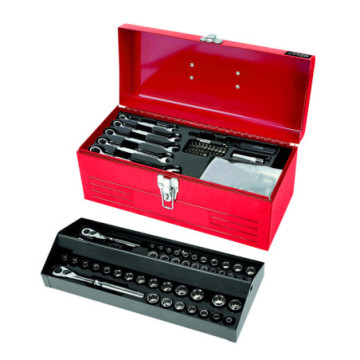 JCM02 Juego de dados y accesorios combinados en caja metálica, 130 piezas Urrea