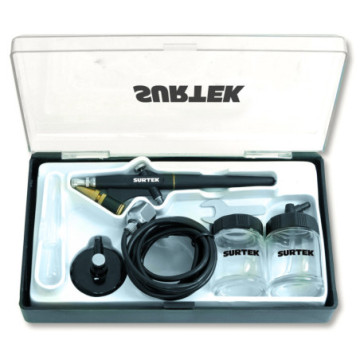 PA2 Juego de aerógrafo por succión capacidad 20 ml 35 psi 7 piezas Surtek