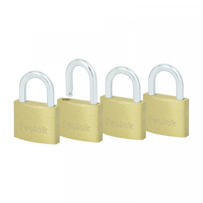 12CAP LOCK Juego de 4 candados latón gancho corto 40mm