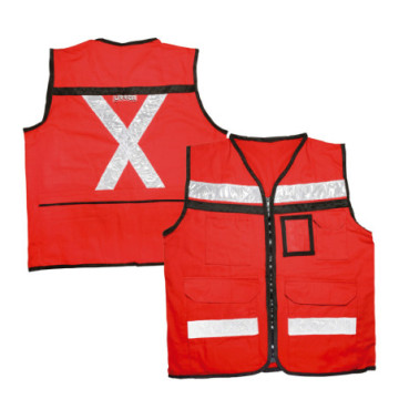 USCH13 Chaleco tipo supervisor cerrado con reflejante rojo EG Urrea