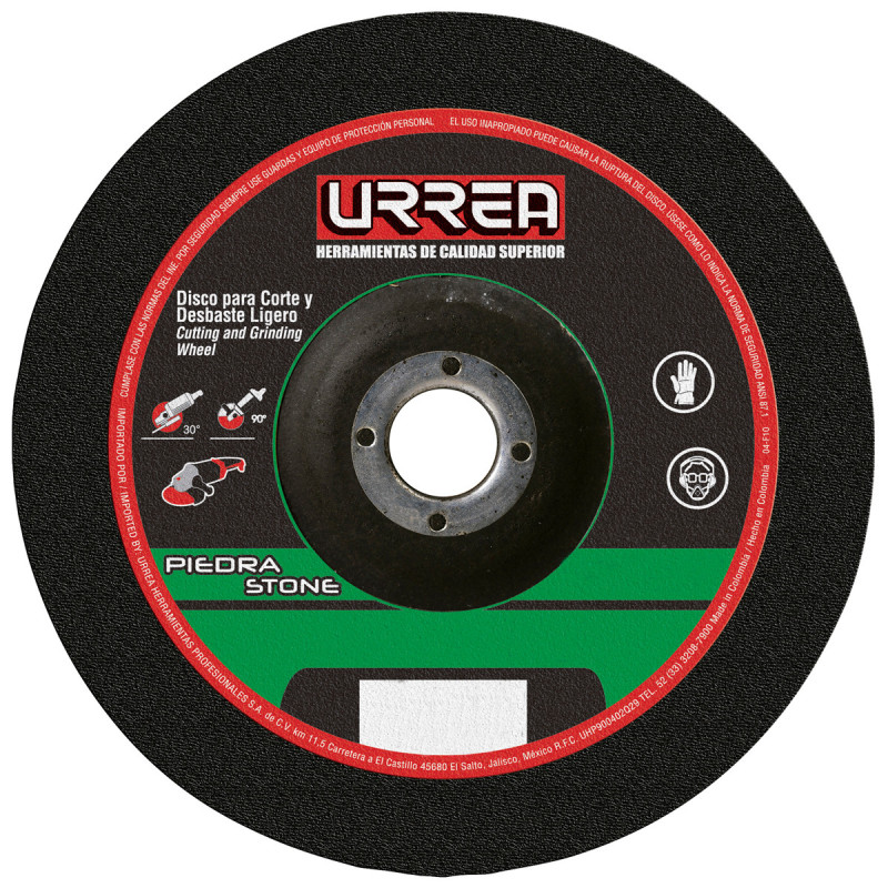 U419 Disco abrasivo tipo 27 para piedra 9" x 1/8" Urrea U419 Disco abrasivo tipo 27 para piedra 9" x 1/8" Urrea
