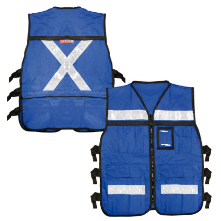 USCH41 Chaleco tipo supervisor abierto con reflejante azul M Urrea