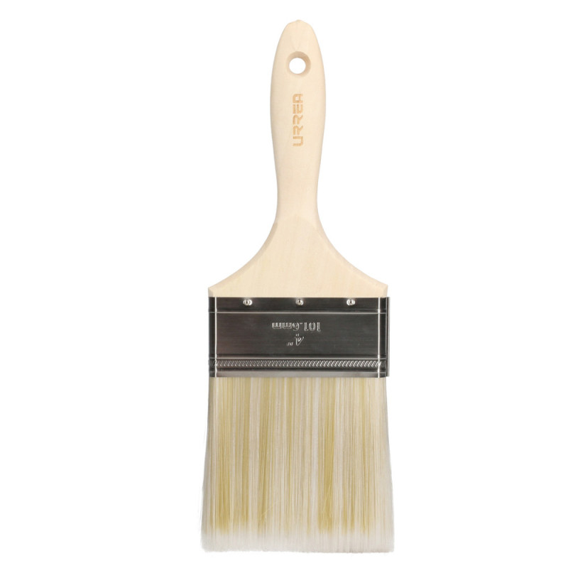19B40 Brocha de cerdas de poliéster con mango de madera de 4" Urrea 19B40 Brocha de cerdas de poliéster con mango de madera de 4" Urrea