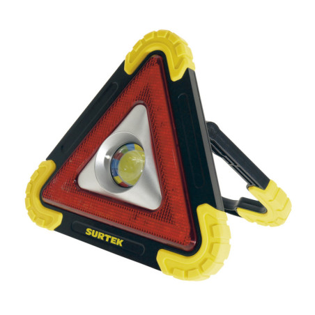 TRS01 Triángulo reflector de baterías recargables y panel solar, 10" Surtek