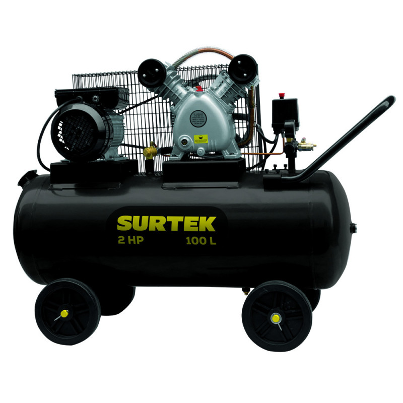 COMP6100B Compresor de aire eléctrico de banda 100 Lt 2 HP 127 V Surtek COMP6100B Compresor de aire eléctrico de banda 100 Lt 2 HP 127 V Surtek