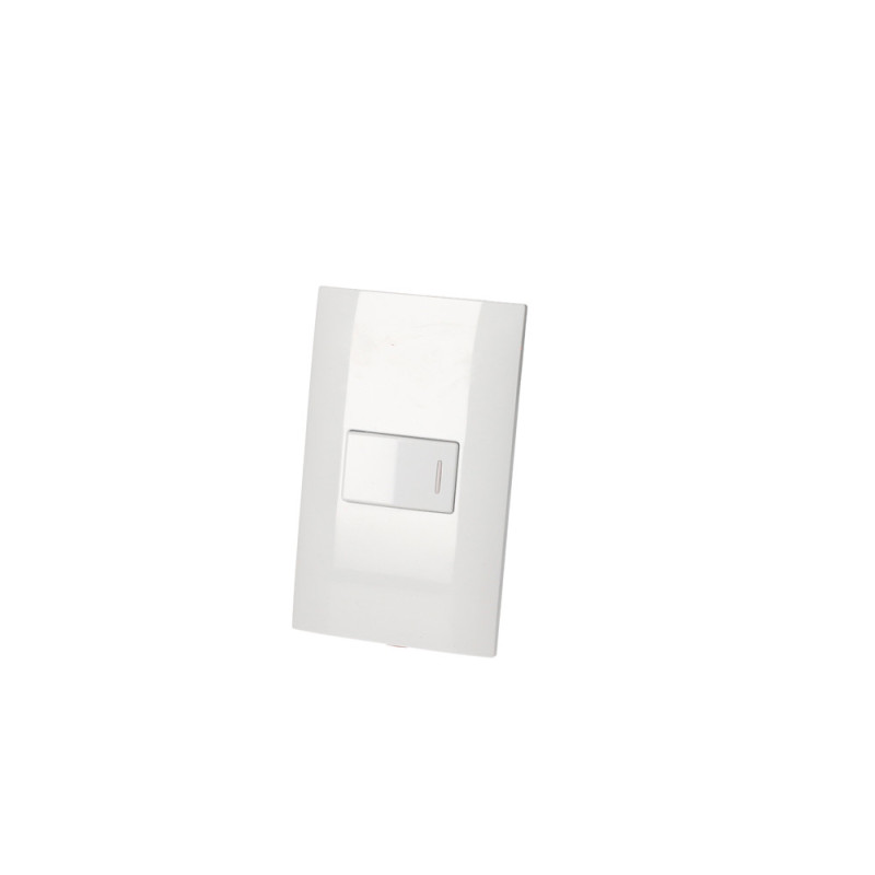 P421B Placa 1 Switch 3 vias 1/3, línea  Americana, color blanco Surtek