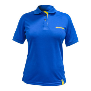 PDFL Playera tipo polo dry fit para dama color azul talla G Surtek