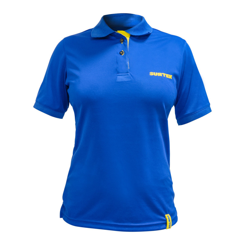 PDFS Playera tipo polo dry fit para dama color azul talla CH Surtek PDFS Playera tipo polo dry fit para dama color azul talla CH Surtek