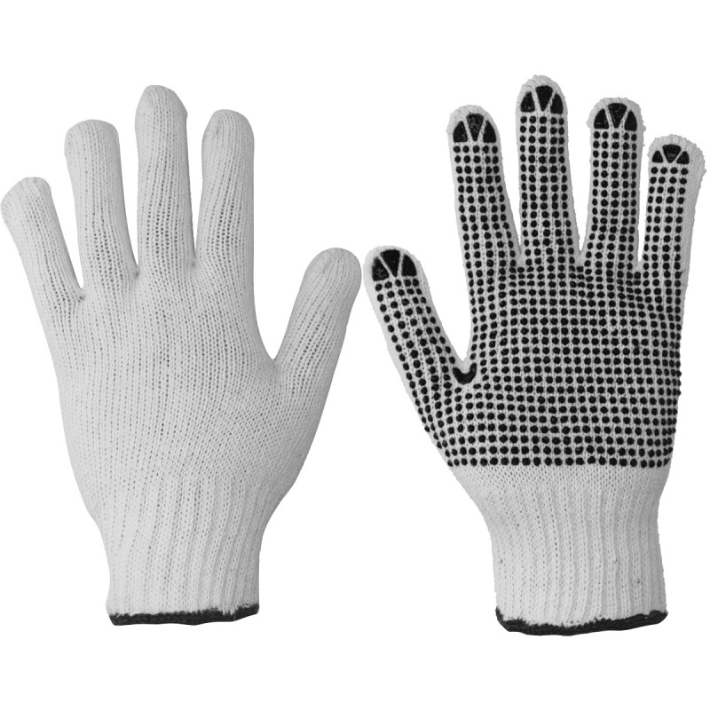 GAPGF Guante de algodón con puntos de PVC en palma, con puño elástico, talla grande Foy GAPGF Guante de algodón con puntos de PVC en palma, con puño elástico, talla grande Foy