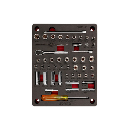 CH111P Juego de 48 dados y accesorios combinado cuadro 1/4" Urrea