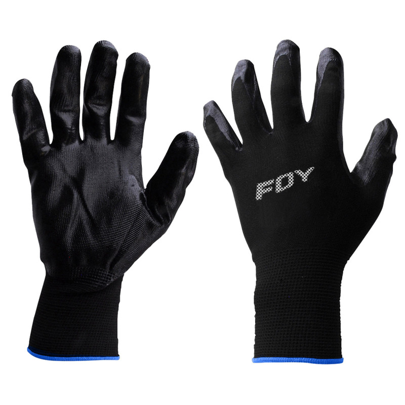 GNNGF Guantes de nailon con palma recubierta de nitrilo talla grande con puño elástico Foy GNNGF Guantes de nailon con palma recubierta de nitrilo talla grande con puño elástico Foy