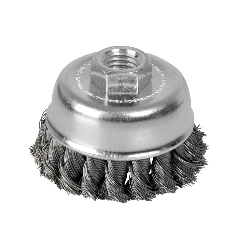 C524 Carda copa trenzada alambre grueso 5" x 0.51 mm con rosca M14 Surtek C524 Carda copa trenzada alambre grueso 5" x 0.51 mm con rosca M14 Surtek