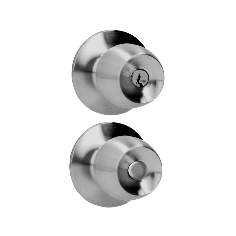 34POP Pomo cilíndrico media copa función entrada, acero inoxidable, llave estándar, blíster Prolok 34POP Pomo cilíndrico media copa función entrada, acero inoxidable, llave estándar, blíster Prolok