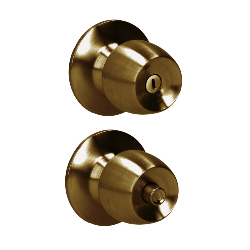 42POP Pomo cilíndrico media copa función baño, latón antiguo, llave estándar, blíster Prolok 42POP Pomo cilíndrico media copa función baño, latón antiguo, llave estándar, blíster Prolok