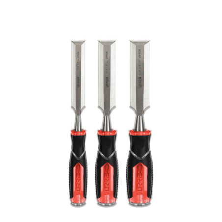 JFO3 Juego de 3 formones para madera con mango bimaterial 1/4", 1/2" y 3/4" Urrea