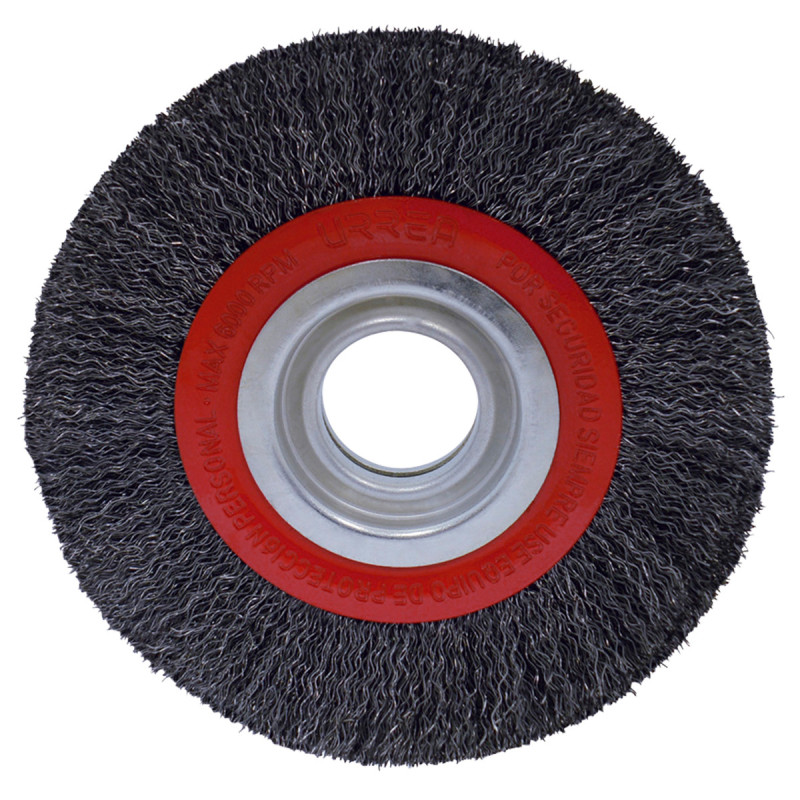 C834 Carda circular ondulada alambre grueso para esmeril 8" x 0.35 mm multi eje URREA C834 Carda circular ondulada alambre grueso para esmeril 8" x 0.35 mm multi eje URREA