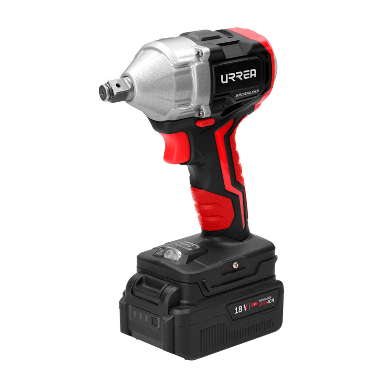LI1018 Pistola de impacto cuadro de 1/2" a batería Litio-ion 18 V, 350 Nm Urrea LI1018 Pistola de impacto cuadro de 1/2" a batería Litio-ion 18 V, 350 Nm Urrea
