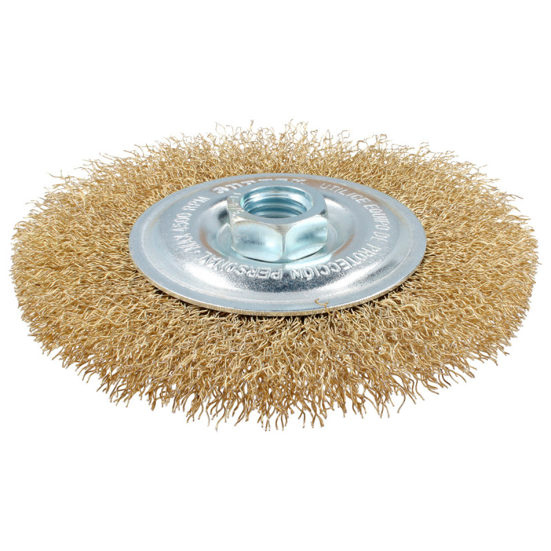 C590 Carda circular ondulada alambre delgado 6" x 0.35 mm con rosca M14 Surtek C590 Carda circular ondulada alambre delgado 6" x 0.35 mm con rosca M14 Surtek