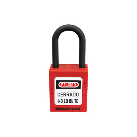 RL9009 CANDADO BLOQUEO ROJO 38X44 GANCHO NYLON
