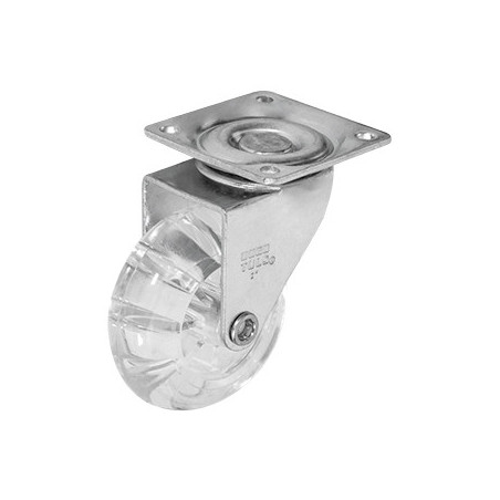 ZF5252 RODAJA PU TRANSPARENTE GIRATORIA 2"