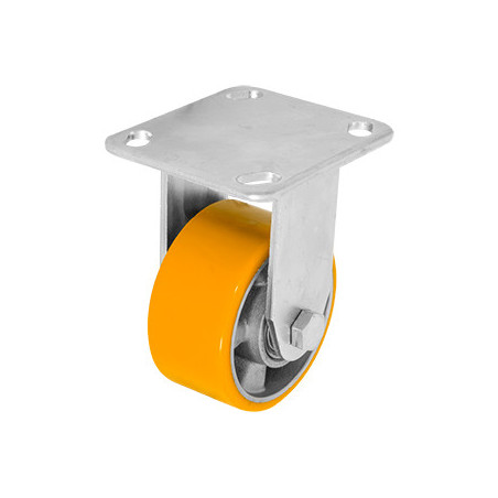 ZF5270 RODAJA ALUMINIO PU NARANJA FIJA 4"