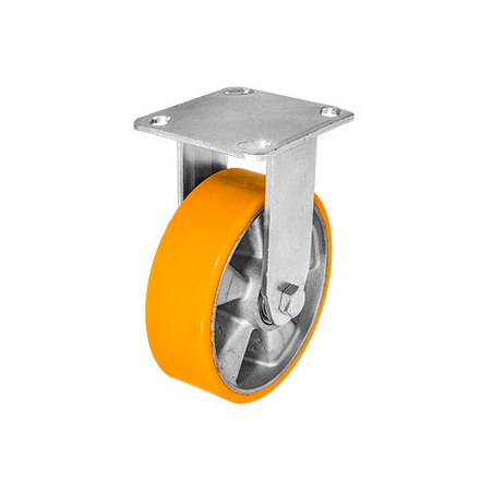 ZF5271 RODAJA ALUMINIO PU NARANJA FIJA 6"