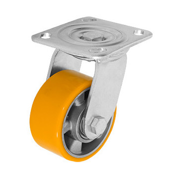 ZF5272 RODAJA ALUMINIO PU NARANJA GIRATORIA 4"