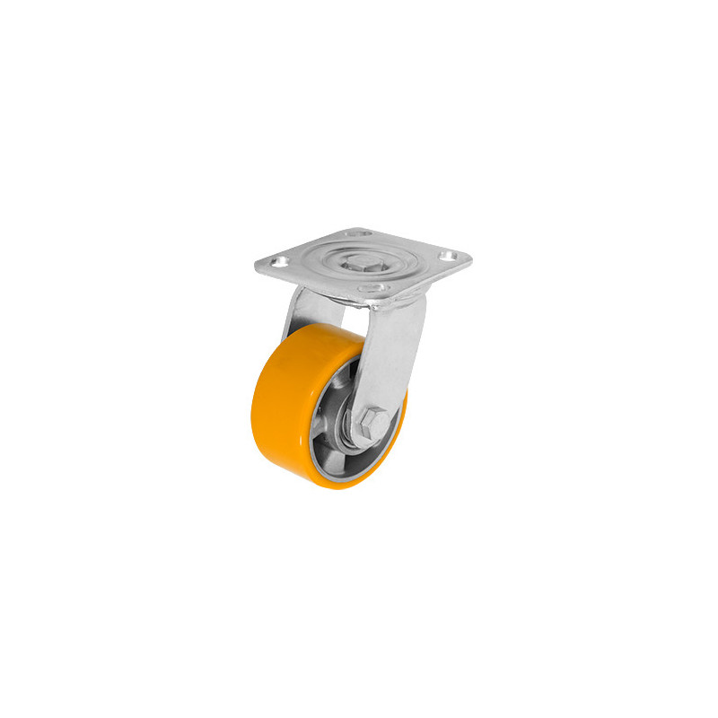 ZF5272 RODAJA ALUMINIO PU NARANJA GIRATORIA 4" ZF5272 RODAJA ALUMINIO PU NARANJA GIRATORIA 4"