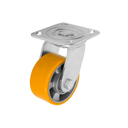 ZF5272 RODAJA ALUMINIO PU NARANJA GIRATORIA 4"
