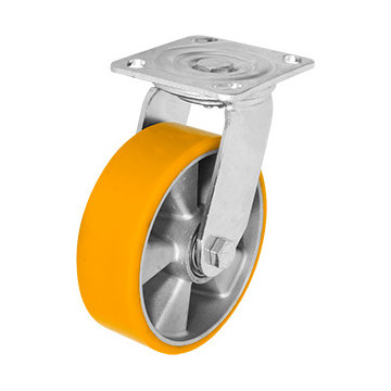 ZF5273 RODAJA ALUMINIO PU NARANJA GIRATORIA 6"