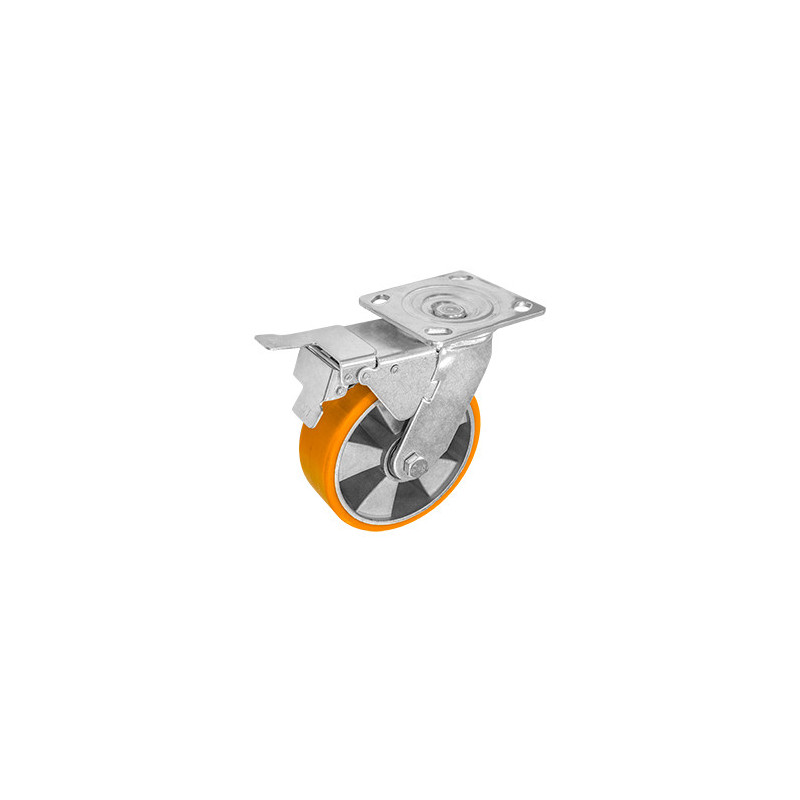 ZF5275 RODAJA ALUMINIO PU NAR GIRAT / FRENO 6" ZF5275 RODAJA ALUMINIO PU NAR GIRAT / FRENO 6"