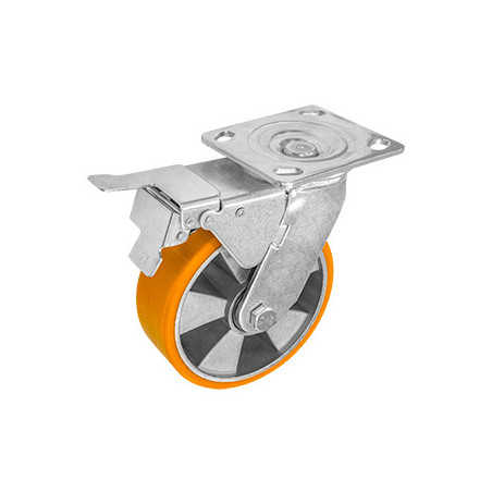 ZF5275 RODAJA ALUMINIO PU NAR GIRAT / FRENO 6"