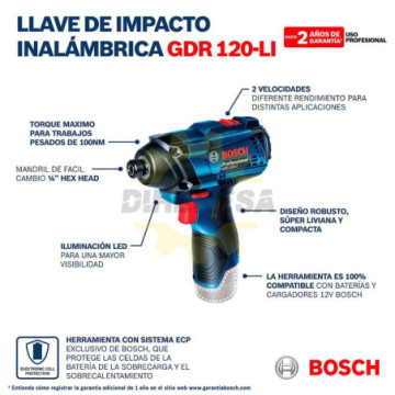 06019F0000 Llave de impacto GDR 120-LI (Baretool)