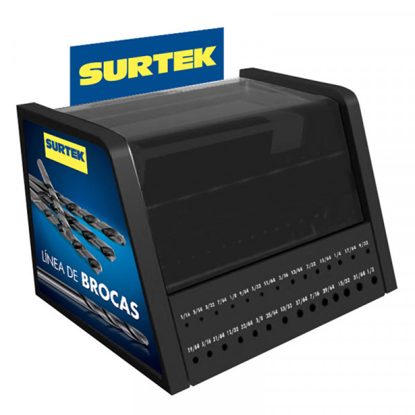EXBROCAS SURTEK Despachador brocas alta velocidad de cobalto con 525 piezas Surtek | DIHERESA