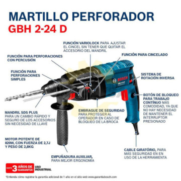 06112A00G0 Martillo Perforador SDS-Plus GBH 2-24 D