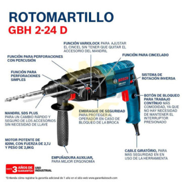 06112A00G0 Martillo Perforador SDS-Plus GBH 2-24 D