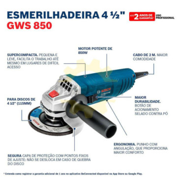 06013775G7 Minimoladora Angular GWS 850
