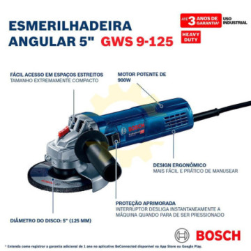 06013960G1 Minimoladora Angular GWS 9-125