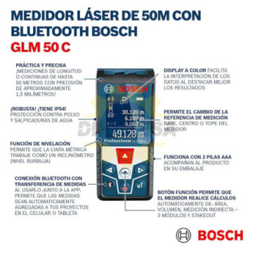 0601072C00 Medidor de distancia láser hasta 50 m. Con conectividad Bluetooth