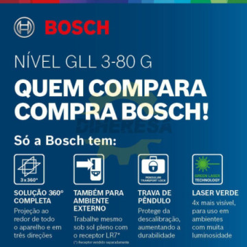 0601063Y00 Nivel láser de planos con lineas láser verde 4 x más visible. Proyección en 360°