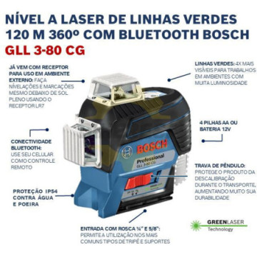 0601063T01 Nivel láser de planos. Una línea horizontal y 2 líneas verticales con proyección en 360° nivelación horizontal, aline