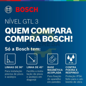 0601015200 Nivel láser GTL 3. Alcance 20 m líneas en 45° y 90° precisa y rápida de cerámicos, porcelanato y mosaicos.