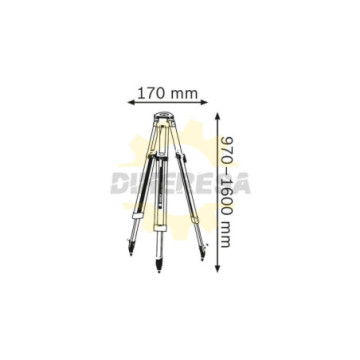 0601091200 Tripié BT 160, indicado para nivel óptico automático GOL 26 D, para trabajos entre 97 – 160 cm de altura.